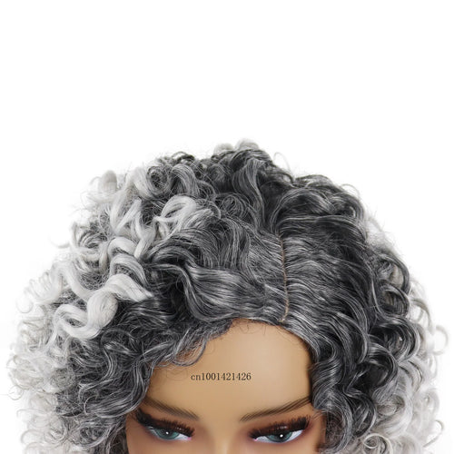 Load image into Gallery viewer, Ombre Grey Wigs for Women Synthetic Hair Natural Curly Wigs Cosplay Party Carnival Costume Shourt Colly Hairstyle Clearance Sale
