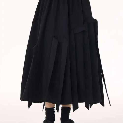 Load image into Gallery viewer, High Elastic Waist Coffee Ribbons Tassels A-line Half-body Skirt Women Fashion Tide New Spring Autumn 2025  1DH9213
