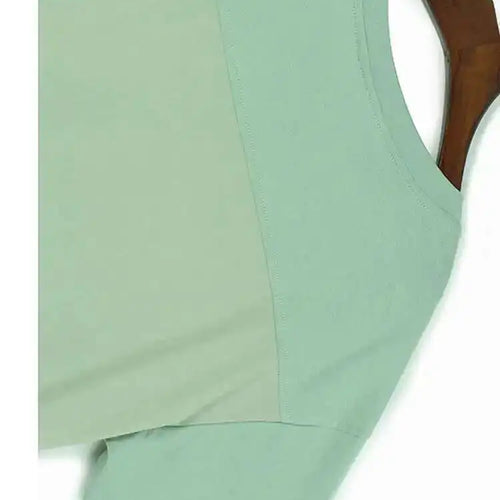 Load image into Gallery viewer, Women Green Color-block Big Size Irregular T-shirt New Round Neck Short Sleeve Fashion Tide Spring Summer 2025 1DH6013
