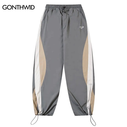 Load image into Gallery viewer, Vintage Sports Pants Y2K Patchwork Joggers Baggy Pants Streetwear 2024 Harajuku Hip Hop Loose Straight Thin Trousers Black Gray
