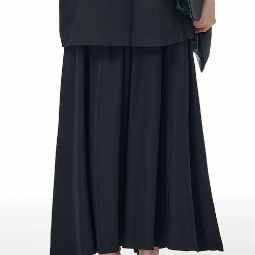 Load image into Gallery viewer, High Elastic Waist Black Appliques Spliced A-line Half-body Skirt Women Fashion Tide New Spring Autumn 2025 1DJ1502
