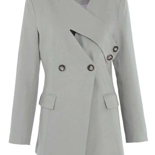 Load image into Gallery viewer, Women Gray Button Cross Hollow Out Elegant Blazer New V-neck Long Sleeve Jacket Fashion Tide Spring Autumn 2025 CPDB002
