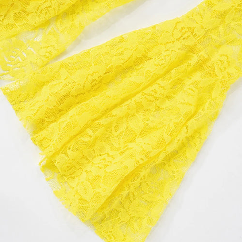 Load image into Gallery viewer, Lace Ruffled Sexy Mini Dress For Women Robe Deep V Neck Flare Long Sleeve Draped A-line Club Party Dress Vestido
