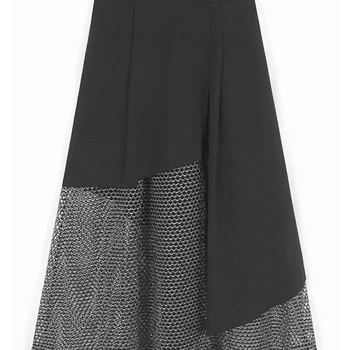 Load image into Gallery viewer, Black Vest Perspective Half-body Skirt Two Pieces Suit New V-Neck Sleeveless Women Fashion Tide Spring Autumn 2025 1DJ1102
