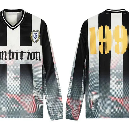 Load image into Gallery viewer, Vintage T-Shirt Y2K Grunge Streetwear Graphic Printed Racing Sport Long Sleeve Tshirt Hip Hop Harajuku Casual Loose V-Neck Shirt
