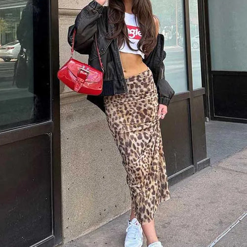 Load image into Gallery viewer, Sexy Elegant Leopard Printed Midi Skirt Women Fashion Dress Lady Clothes Summer Office Party Club Streetwear Wholesale
