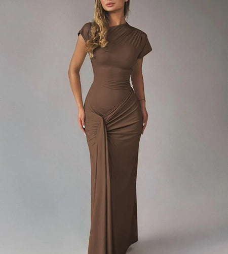 Women's Summer High Waist Sexy Maxi Dress O-Neck Sleeveless Bodycon Lace Up  Fashion Evening Party Long Dresss