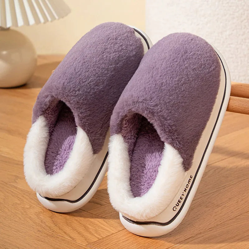 Slippers Woman Mix Color Women's Home Slippers Winter Fuzzy House Shoes For Women Home Slippers Indoor House Pantuflas Mujer