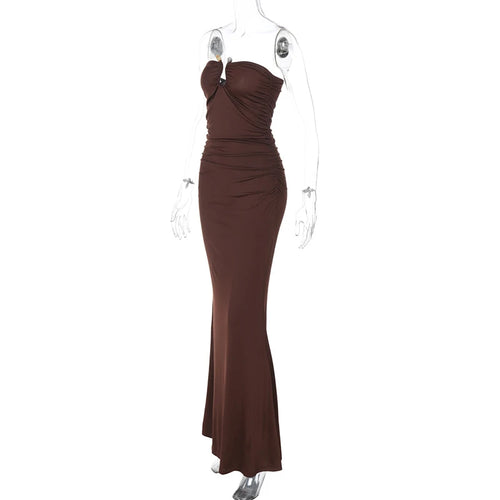 Load image into Gallery viewer, Off-shoulder Strapless Sexy Maxi Dress For Women Solid Sleeveless Backless Bodycon Club Party Sexy Long Dress Elegant
