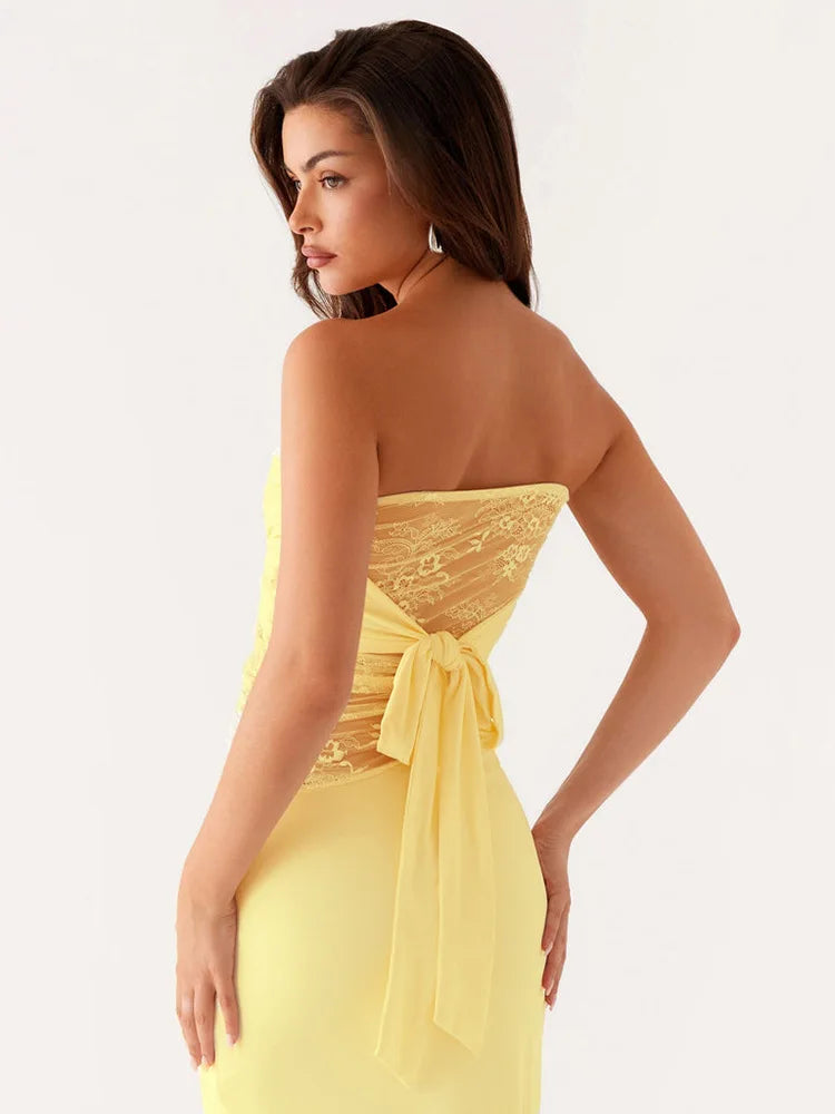 Off-shoulder Backless Sexy Maxi Dress Women Gown Fashion Patchwork See Through Lace Sleeveless Beach Long Dress 2025