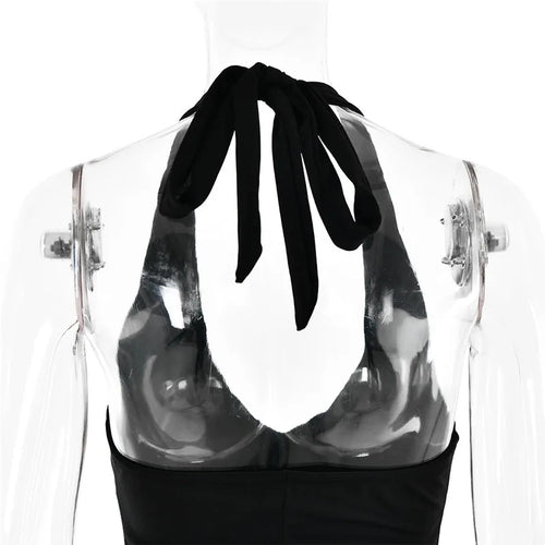 Load image into Gallery viewer, Deep V Neck Thigh High Split Maxi Dress Women Halter Sleeveless Backless Bodycon Club Party Sexy Long Dress New
