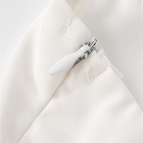 Load image into Gallery viewer, Halter Off-shoulder Backless Sexy Mini Dress Women White Hollow Out Strapless Lace-up A-line Club Dress Summer 2025
