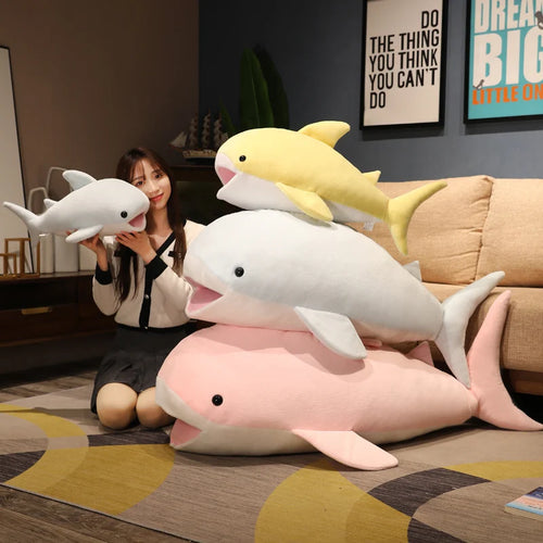 Load image into Gallery viewer, 55/70/120cm Creative Giant Whale Plush Toys Cute Soft Lying Shark Pillow Sleeping Cushion Stuffed Animal Dolls for Children Kids
