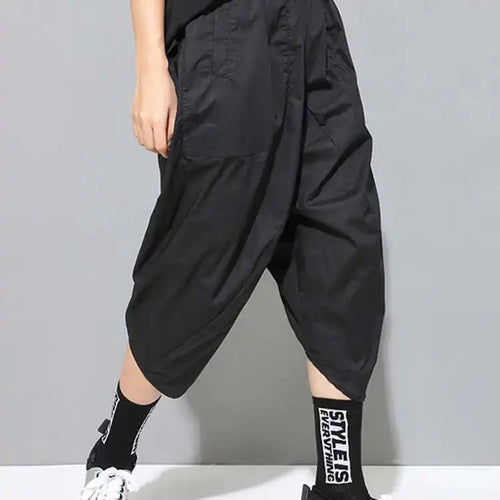 Load image into Gallery viewer, High Elastic Waist Black Pleated Casual Harem Pants New Loose Fit Trousers Women Fashion Tide Spring Autumn 2025 1DF4713

