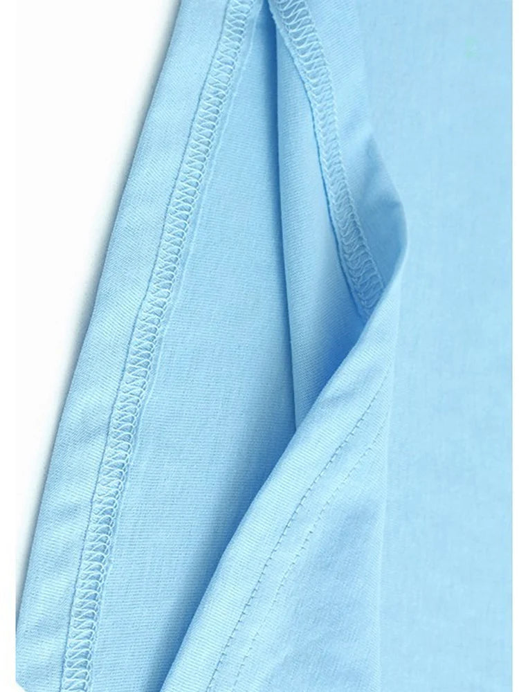 Women Blue Brief Pocket Casual Big Size Midi Dress New Round Neck Short Sleeve Fashion Tide Spring Summer 2025 1DJ1187