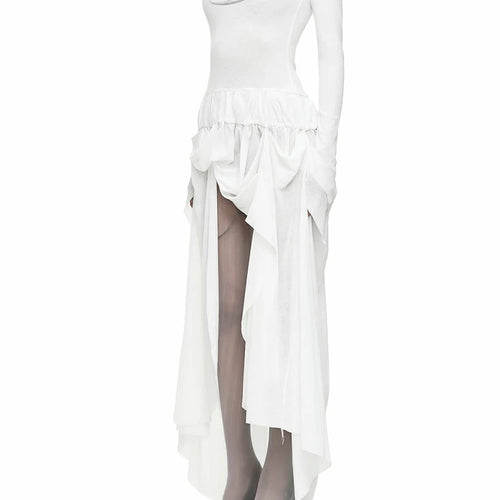 Load image into Gallery viewer, Hit Color Loose Dresses For Women O Neck Long Sleeve High Waist Temperament Long Dress Female Fashion Style Clothes
