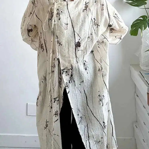 Load image into Gallery viewer, Women Apricot Textured Big Size Vintage Blouse New Stand Collar Long Sleeve Shirt Fashion Tide Spring Autumn 2025 1DH6987
