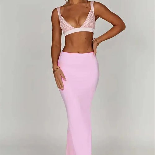 Load image into Gallery viewer, Thickened Fabric Sexy Maxi Skirt Women 2023 Autumn Winter New Solid High Waist Skinny Club Party Long Skirt Elegant
