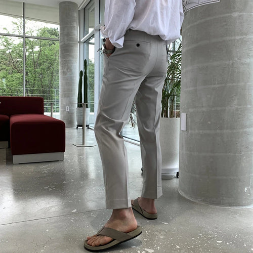 Load image into Gallery viewer, Simple Men&#39;s Suit Trosuers Slim Pencil Pants Slim Straight Male Casual Loose Bottoms Korean Style Summer Trend 9C6472
