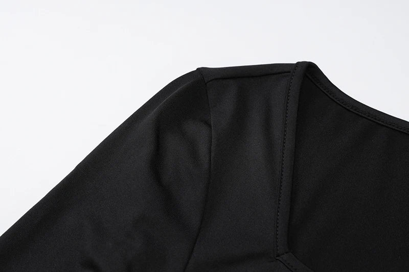 Flare Sleeve Sexy Bodycon Elegant Long Sleeve Maxi Dress Women High Waist Square Collar Evening Dress Female Clothes