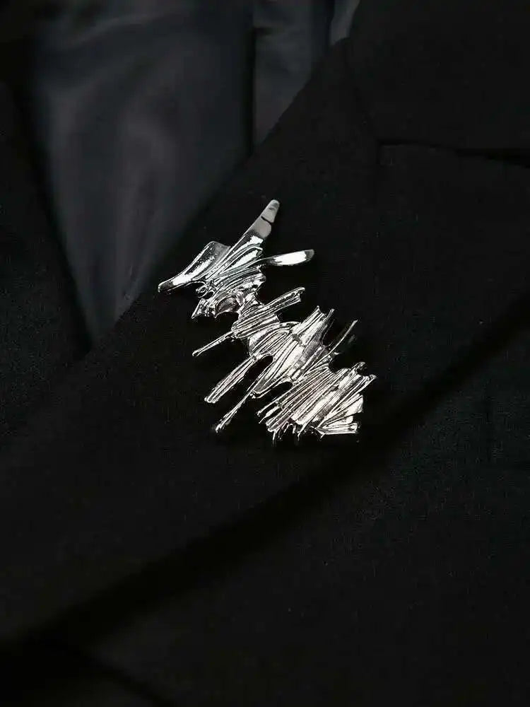 Black Irregular Big Size Long Woolen Coat New Lapel Long Sleeve Women Jacket Fashion Tide Autumn Winter 2025 1DH1464