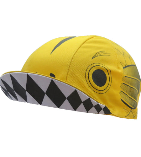 Winged Good And Evil Double Sided Fish Polyester Cycling Caps Road Bike Sports Summer Hat Yellow Cool Balaclava