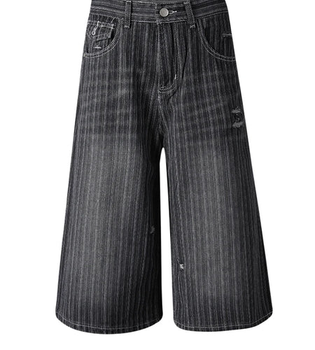 High Waist Black Denim Casual Wide Leg Calf-Length Jeans New Women Trousers Fashion Tide Spring Autumn 2025 CPG3269