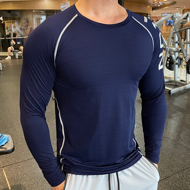 Brand Running Shirt Men's Long Sleeve Gym Shirt Men Sportswear Compression Dry Fit Shirts For Men Fitness Sport Tight T-Shirt