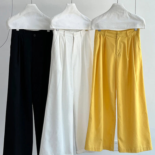 Load image into Gallery viewer, High Elastic Waist White Brief Pleated Long Wide Leg Pants New Trousers Women Fashion Tide Spring Autumn 2025 1DJ1517
