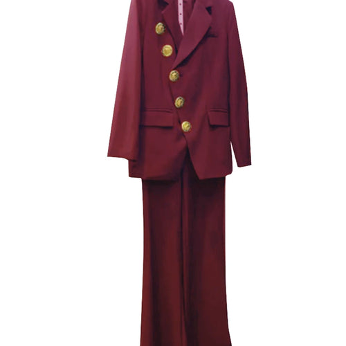 Load image into Gallery viewer, Slimming Two Piece Sets for Women Lapel Long Sleeves Spliced Single Breasted Blazer High Wasit Pant Set Female New
