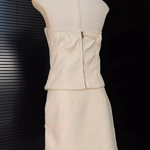 Load image into Gallery viewer, Solid Two Piece Set For Women Slash Neck Vests High Waist Temperament Mini Skirts Elegant Slimming Sets Female New
