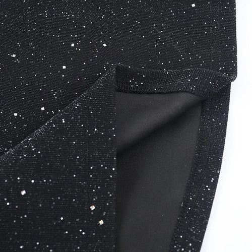 Load image into Gallery viewer, Glitter Off-shoulder Sexy Maxi Dress For Women Gown Black Strapless Long Sleeve Bodycon Club Party Sparkle Long Dress
