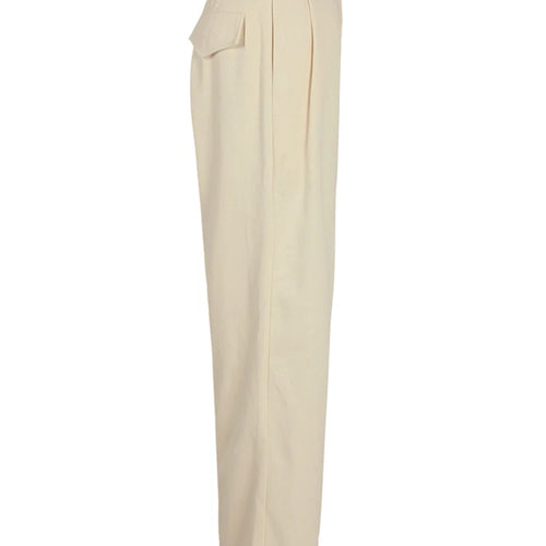 Load image into Gallery viewer, High Waist Beige Pleated Pocket Elegant Long Wide Leg Pants New Trousers Women Fashion Tide Spring Autumn 2025 26D5510
