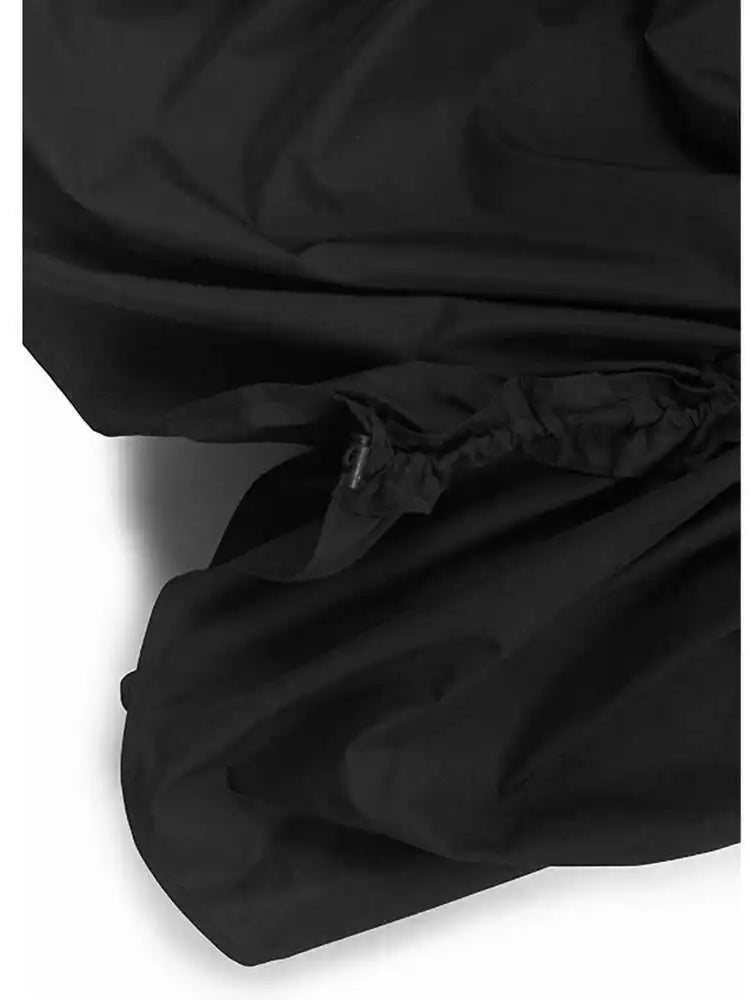 Women Black Irregular Drawstring Big Size Long Dress New Round Neck Sleeveless Fashion Tide Spring Summer 2025 1DH6574