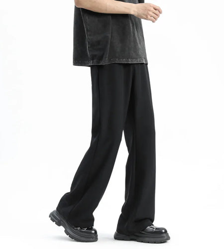 Men's Suit Pants Flared Trousers Solid Color New Summer Fashionable Ice Silk Loose Casual Trousers Men Clothing 9W1320