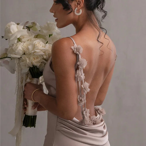 Load image into Gallery viewer, Floral Draped Backless Maxi Long Dress For Women Fashion Spaghetti Strap Sleeveless Bodycon Evening Party Dress Elegant
