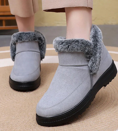 Women's Boots 2025 Winter Boots With Fur Warm Ankle Boots Snow Botas Mujer Slip On Fur Shoes Woman Winter Footwear Black Women