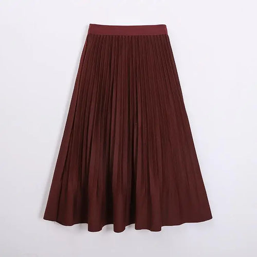 Load image into Gallery viewer, Autumn Winter Korean Fashion Solid Simple Pleated Long Skirt Women's 2024 Elegant High Waist Festival Woolen Skirt Trend Popular
