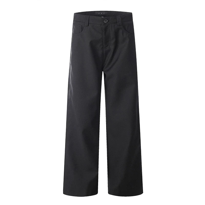 American High Street Men's Casual Pants Loose New Summer Washed Worn-out Straight Wide Leg Stylish Male Bottoms 9W1952