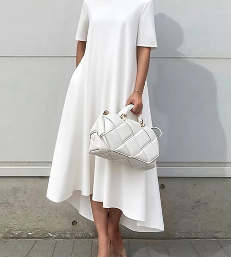 Summer Dress Woman 2025 New High-low Short Sleeves Elegant Long Dresses Wedding Guest Dresses Classy Clothes for Woman