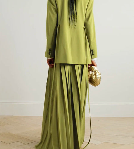 Trendy Stylish Green Blazer Jacket for Women 2025 Fashion Spring Autumn Winter Loose Clothing Luxury Blazers Coat Woman