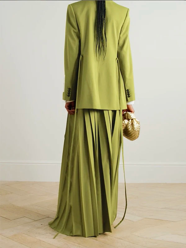 Trendy Stylish Green Blazer Jacket for Women 2025 Fashion Spring Autumn Winter Loose Clothing Luxury Blazers Coat Woman