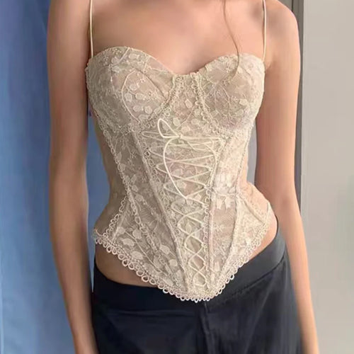 Load image into Gallery viewer, Solid Spliced Lace Up Slimming Vests For Women Square Neck Sleeveless Tinic Temperament Vest Female Fashion Style
