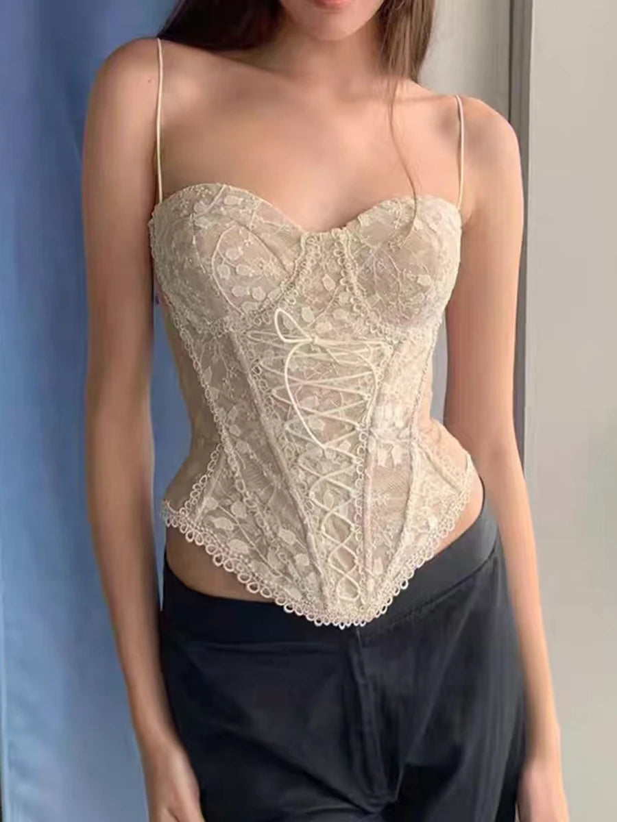 Solid Spliced Lace Up Slimming Vests For Women Square Neck Sleeveless Tinic Temperament Vest Female Fashion Style