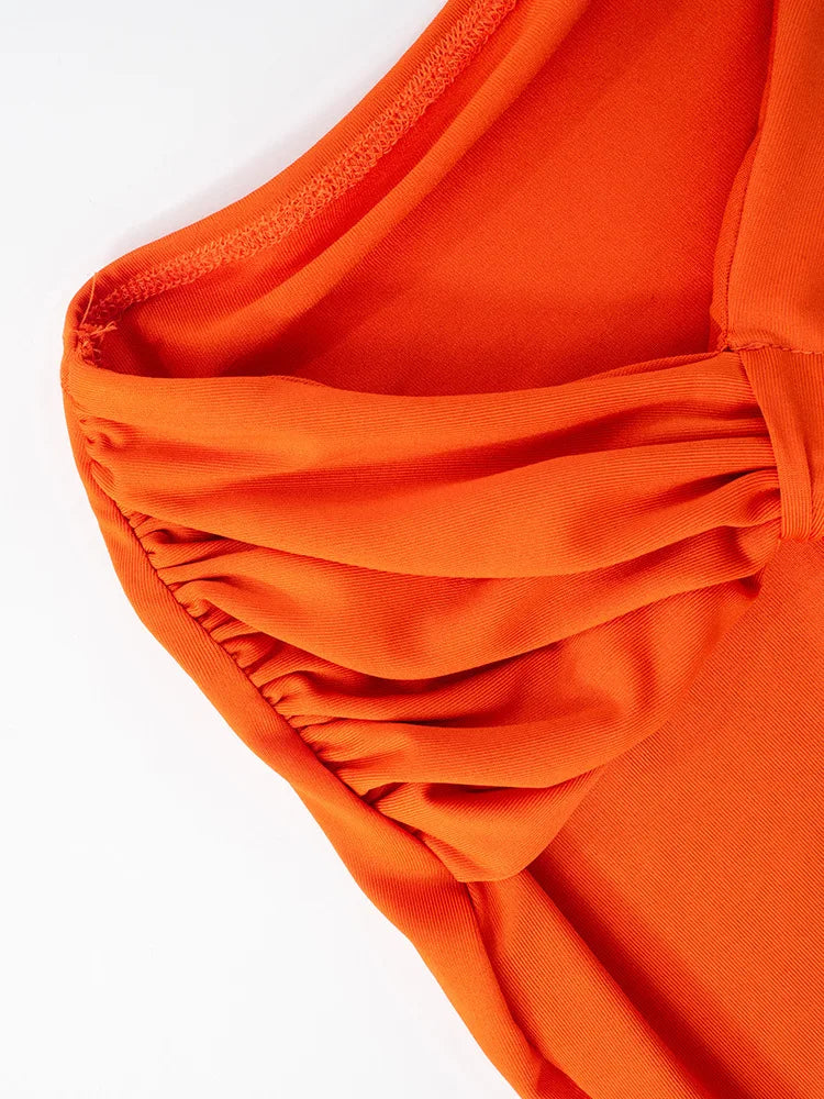 Irregular Ruched Sexy Maxi Dress For Women Gown Hollow Out One Shoulder Sleevelessdraped Bodycon Club Party Long Dress