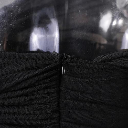 Load image into Gallery viewer, Women Black Pleated Elegant Slim Long Dress New Asymmetrical Collar Long Sleeve Fashion Tide Spring Autumn 2025 CPG2993
