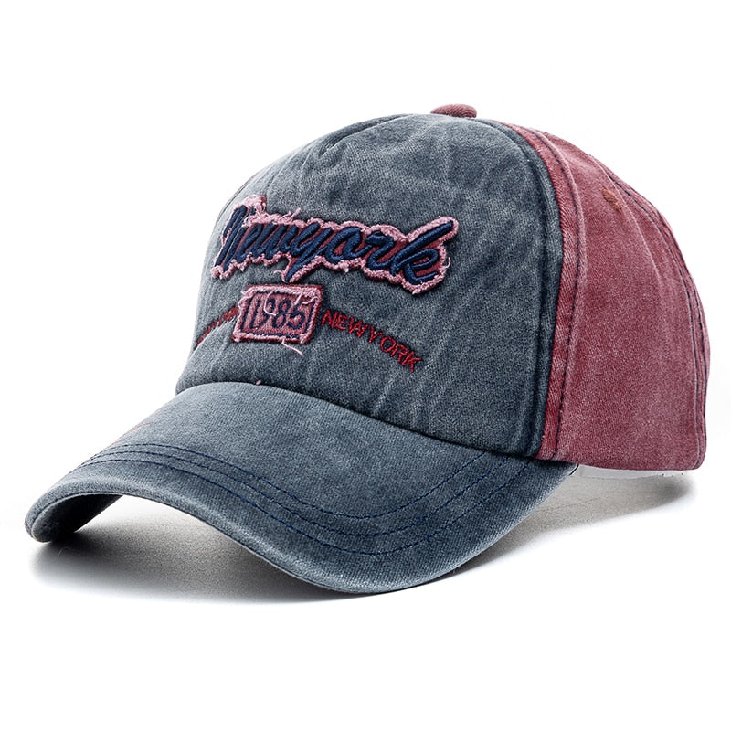 Unisex Washed Cotton Cap Letter Embroidery Vintage Baseball Cap Men Women Adjustable Casual Outdoor Streetwear Hat