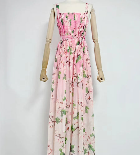 Hit Color Slimming Spliced Lace Up Dresses For Women Square Neck Sleeveless High Waist Temperament Dress Female New