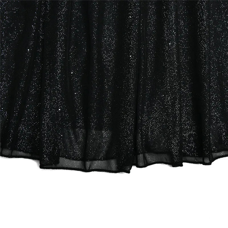 Elegant Strapless Sexy Mini Dress Women Fashion Black Off-shoulder Backless Pleated Sequins Sparkle Club Party Dress