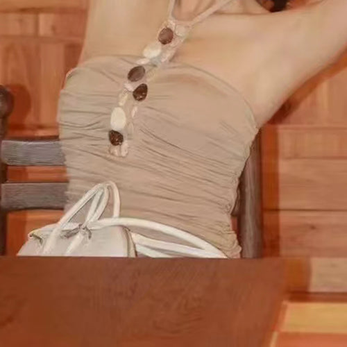 Load image into Gallery viewer, Solid Slimming Temperament Vests For Women Halter Sleeveless Tunic Temperament Chic Vests Female Fashion Style New
